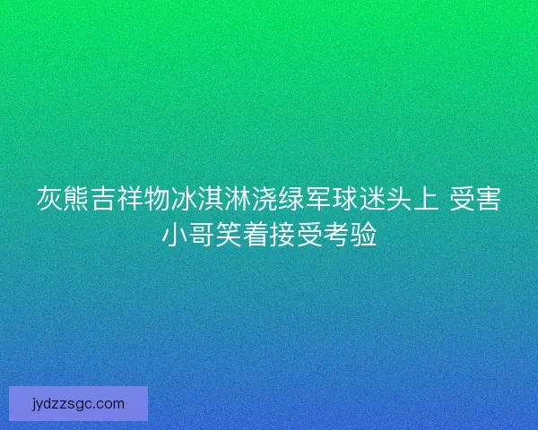 灰熊吉祥物冰淇淋浇绿军球迷头上 受害小哥笑着接受考验